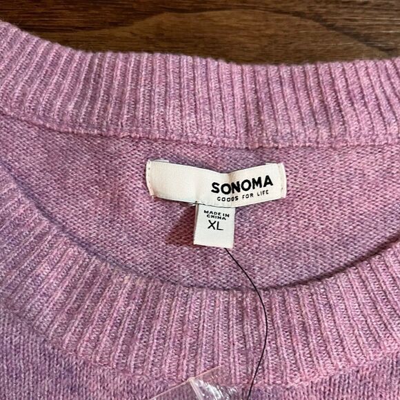 NWT Sonoma Crew Neck Long Sleeve Sweater Women's XL Purple Pullover Sweatshirt - Picture 3 of 6